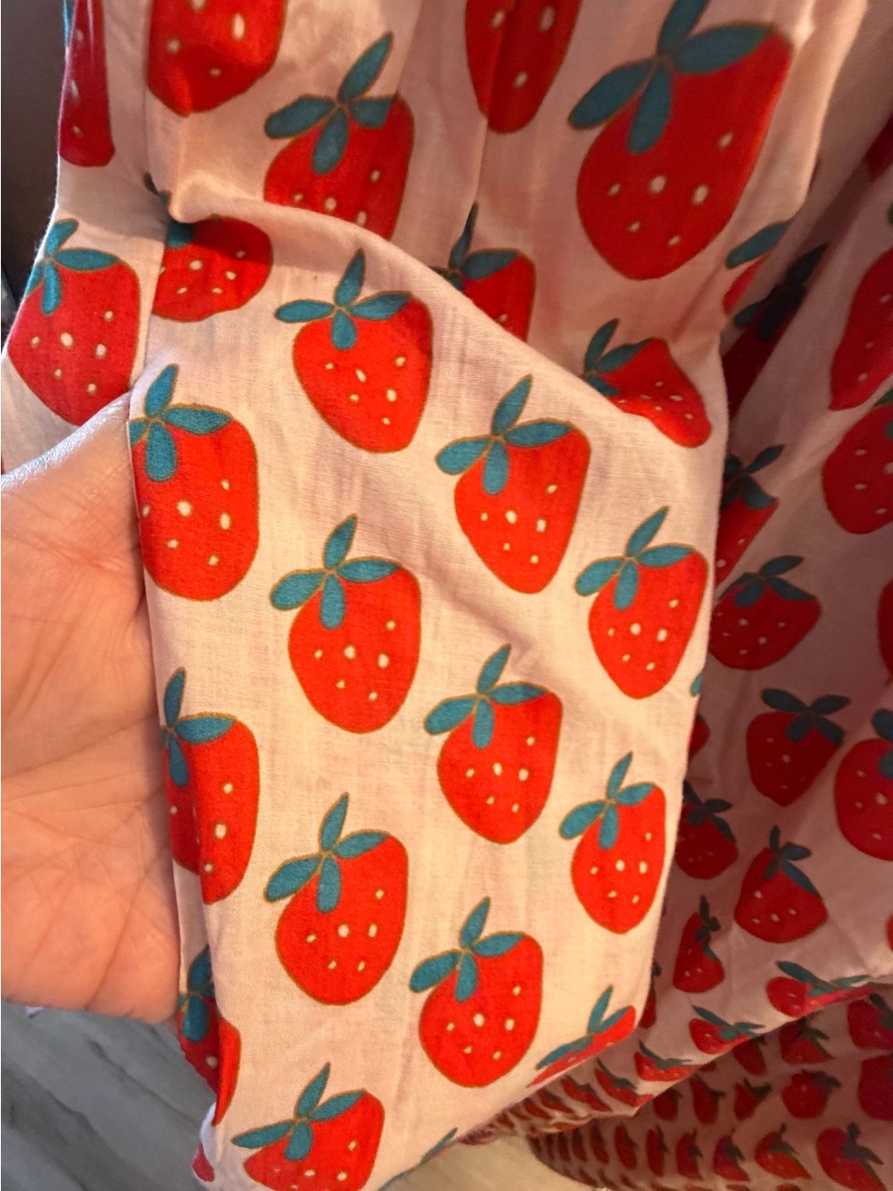 Strawberry Print White Sundress - Picture 2 of 9